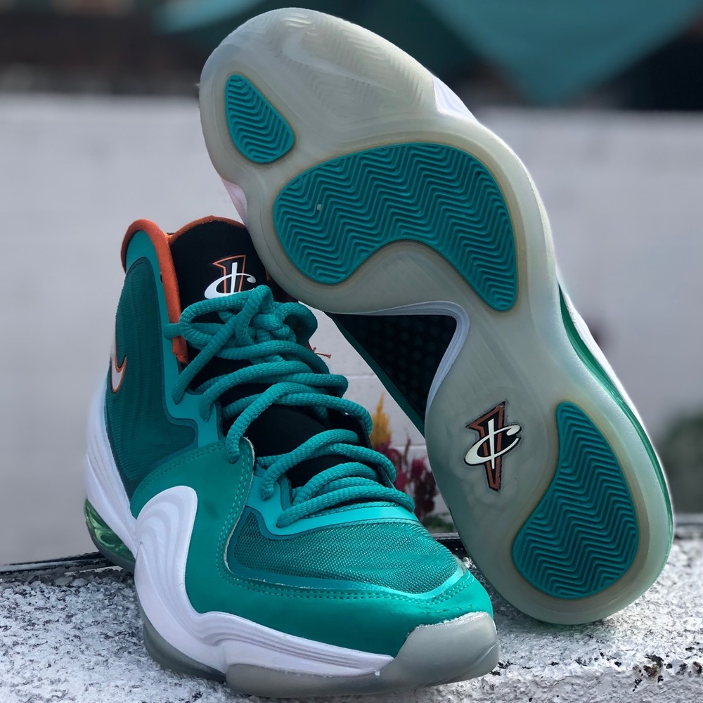NIKE AIR MAX PENNY V 5 MIAMI DOLPHINS TEAL GREEN
